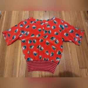 Vintage Ungaro Silk Strawberry Top